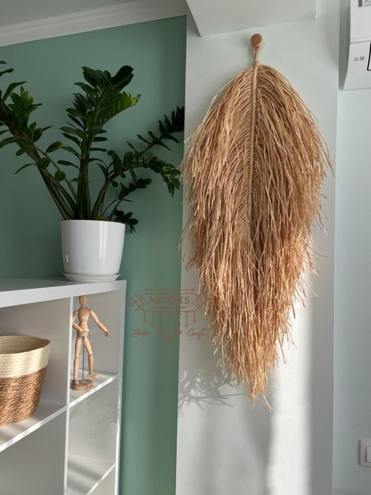 Бохо декор, лист из рафии