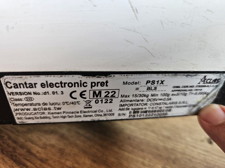 Cantar electronic comercial Aclas PS1X  BLS.