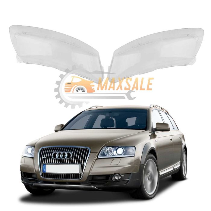 Капаци фарове Audi A6 C6 (06-11) фар ауди а6 ц6 комплект стъкло крушка