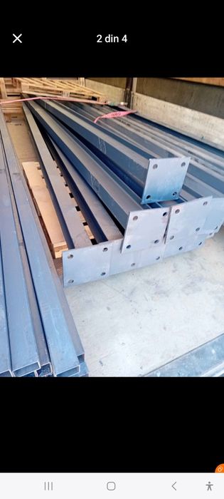 Vând 4ferme metalice la 10m din ipe160 cu 8stalpi la 4m cu cuzineti