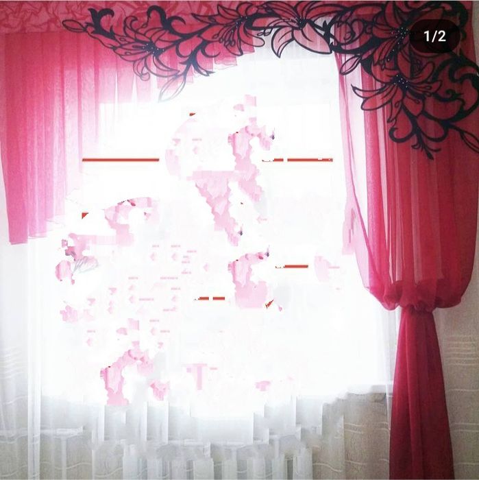 Продам отличный комплект штор тюль+ ламбрекен