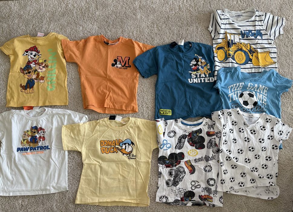 Lot de 9 tricouri pentru baiat 116 cm+bluza cadou