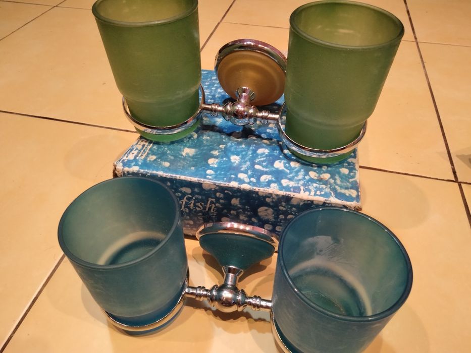 Suporț pahar dublu pt baie