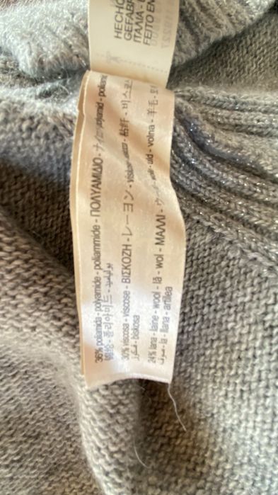 Massimo Dutti пуловер сив кашмир вълна