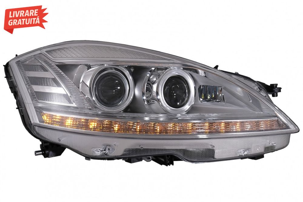 Faruri LED Mercedes Clasa S W221 (2005-2009) Facelift Look Semnalizare