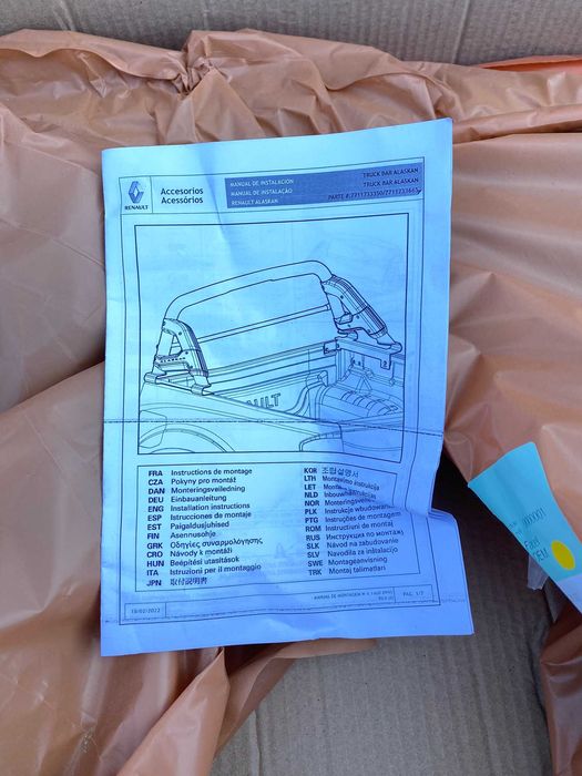 Truck Bar Roll Bar Renault Alaskan kit complet nou original Renault