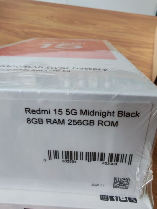 Чисто нов ! XIAOMI REDMI 15 256/8 BLACK 6.90