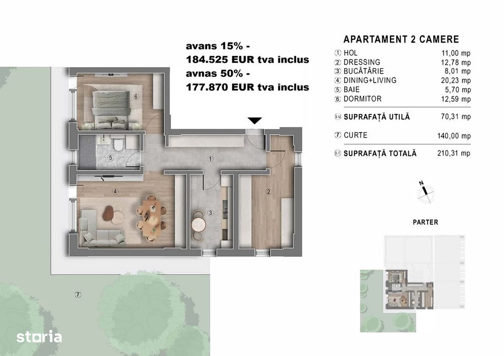 Metrou Berceni - Garsoniera 41mp - bloc boutique 2027