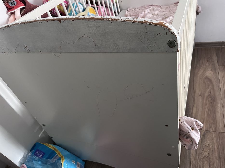 Patut lemn 76x144 cm cu saltea