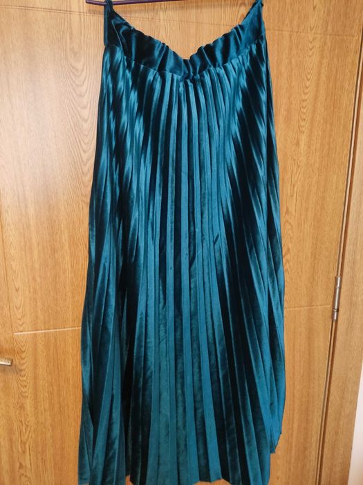 Пола плисе дълга кадифена