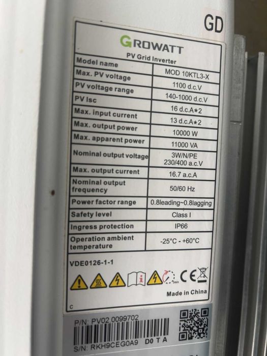 Invertor Growatt 10 KW, trifazat