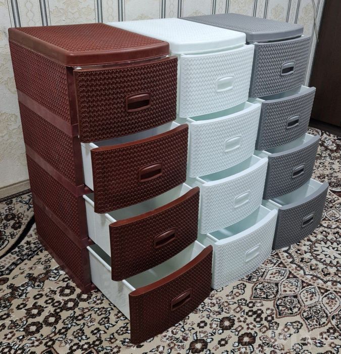 Комод из пластика с имитацией плетения ратан качество отличное 
подх
