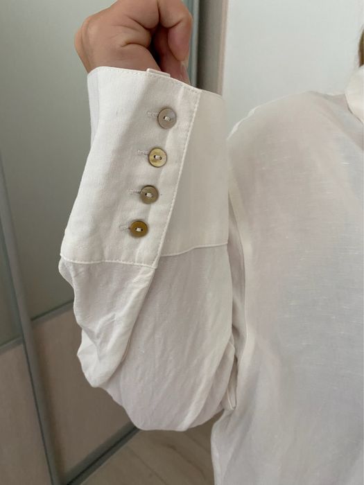 Рубашка лен молочная H&M