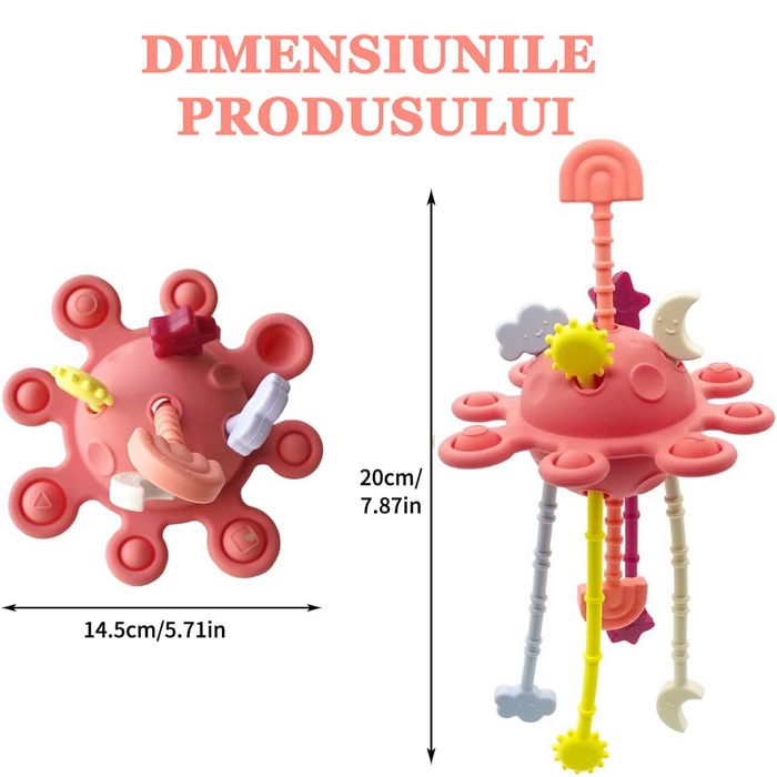 Jucarie interactiva si de dentitie, 100% din silicon alimentar