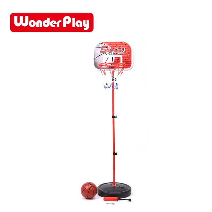 Баскетбольное кольцо со стойкой, мяч, насос.