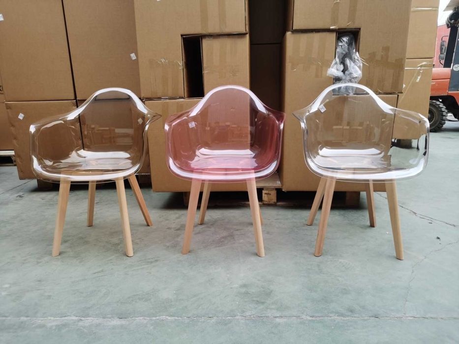 Трапезен стол Тея кристал бял поликарбонат