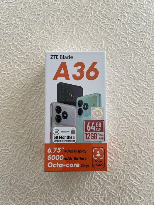 новый телефон ZTE Blade 64гб в черной расцветке