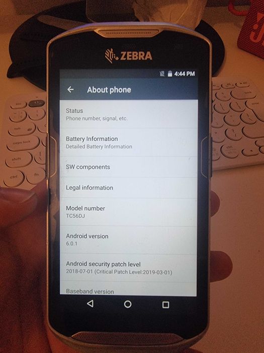 Zebra tc56dj with car stand