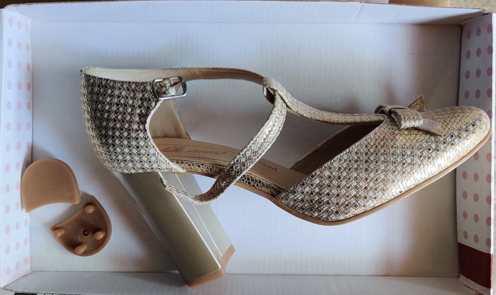 Pantofi Sanda Aurii Piele 37
