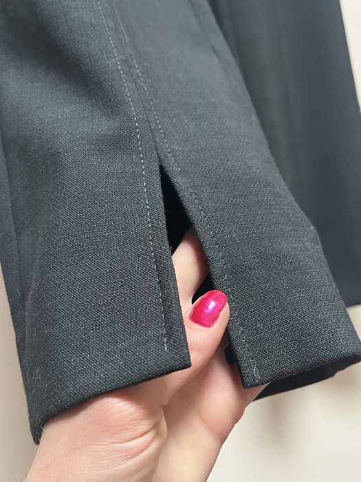 Massimo Dutti, pantaloni lână de costum, verde închis, talie medie