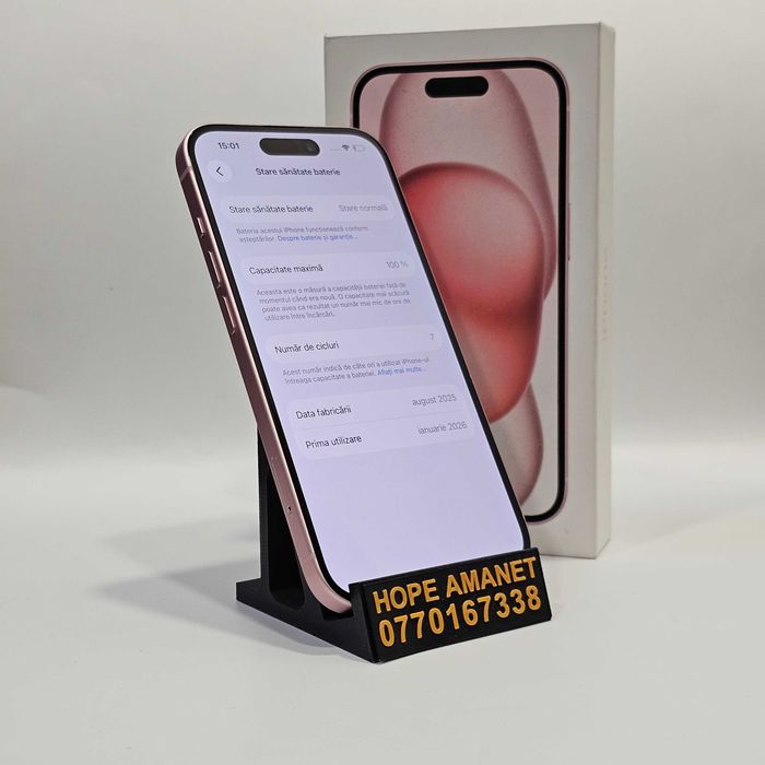 Hope Amanet P8 - iPhone 15 128GB | 7 Cicluri de incarcare