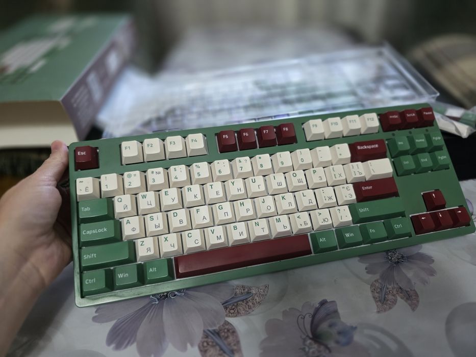 Клавиатура  механическая  Akko3087DS matcha Red Bean 650