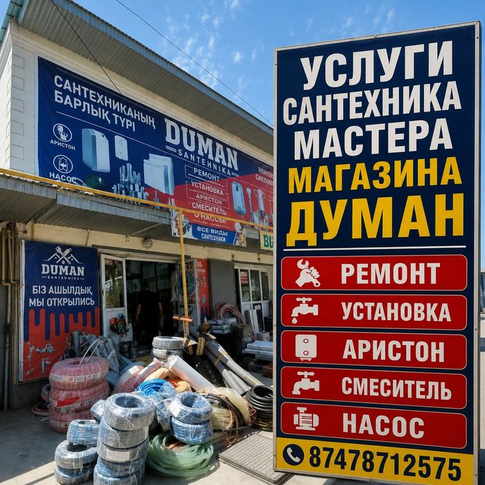Магазин ДУМАН Услуги Сантехника Насос Установка Аристон Ремонт Аристон