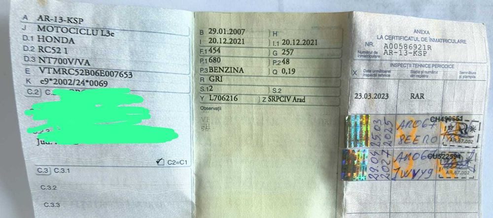 Vând motocicletă Honda Deauville  NT700V-Touring - 48.000 km - Cardan