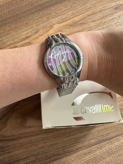 Ceas Just Cavalli dama, argintiu full box