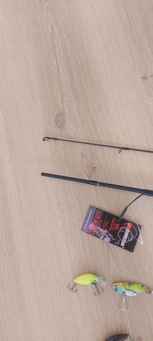 Оферта! Нов спининг к-т от карбонова въдица с макара влакно и примамки