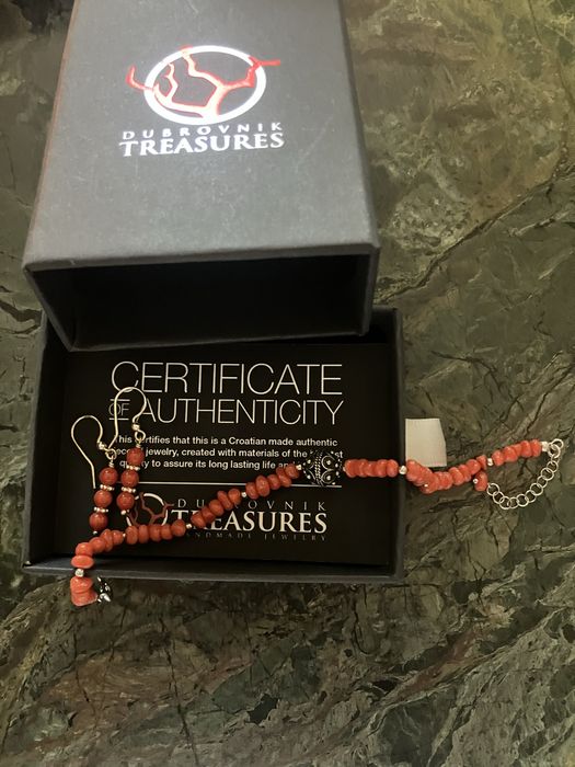 Луксозен комплект с естествено червен корал  -Dubrovnik Treasures