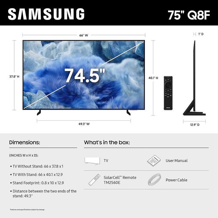 Телевизор Samsung 50/ 55/ 65/ Q8F/75 “QLED Q8F 4K Smart TV 120ГЦ