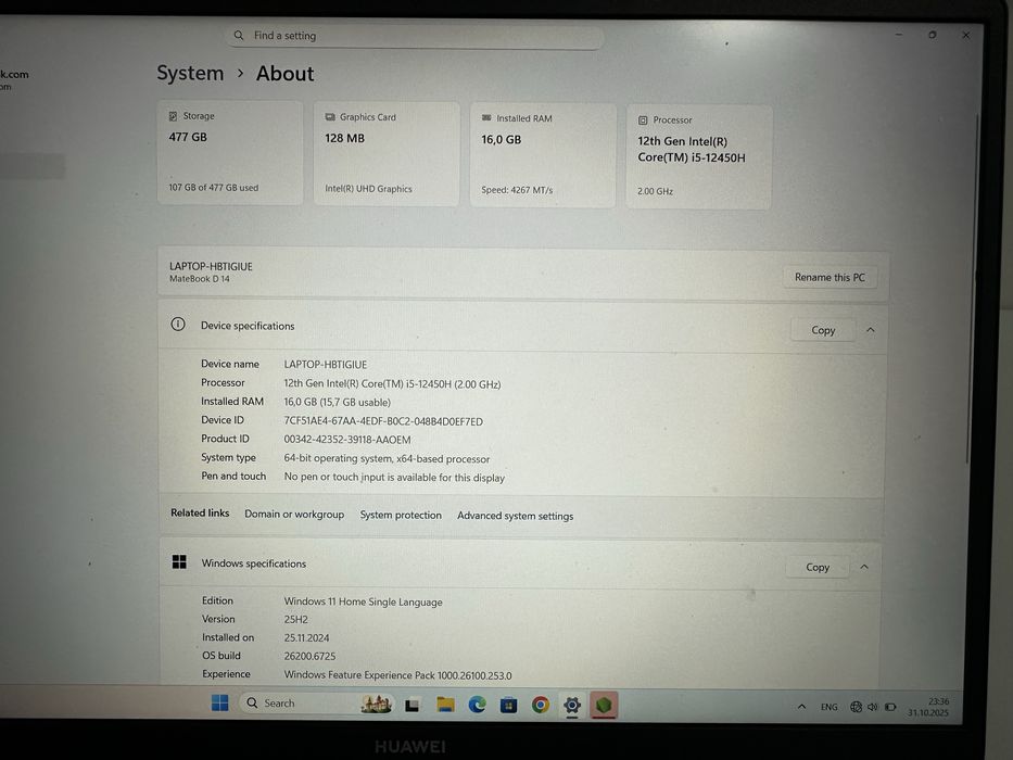 MateBook d 14 500гб
