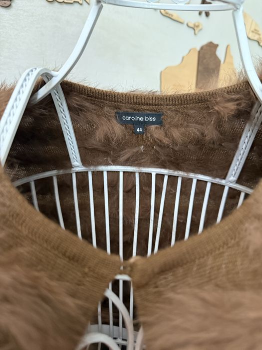 Палто естествен косъм м л заек жилетка