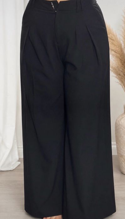 Answear Pantaloni eleganți Wide Leg Palazzo • Talie înaltă • Negri • Stare impecabilă