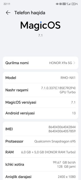 Honor X9 A 5G 128 gb