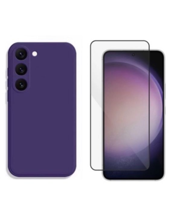 Husa Silicon Catifea si Folie Sticla Samsung S20/S21/S23/S24/S25 FE