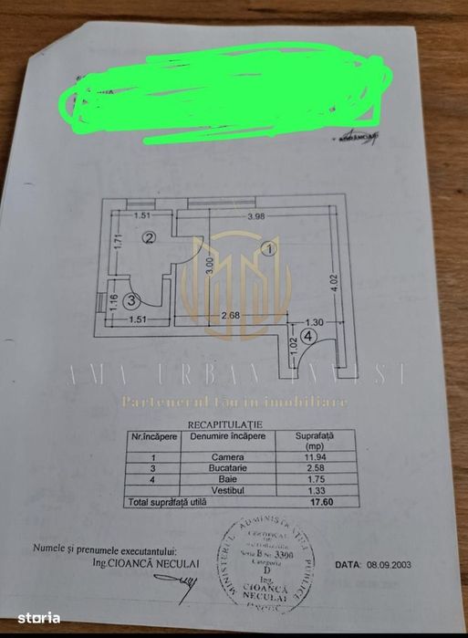 Titan Prisaca Dornei garsoniera cf 2 ,etj 6 pret37500eur