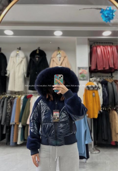 Палто от естествен косъм и алпака