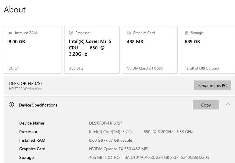 Unitate PC HP Workstation Intel i5, 8GB RAM, SSD