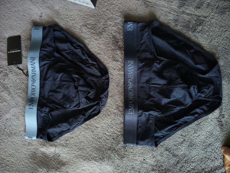 Emporio Armani set 3 chiloți bărbătești culoare bleumarin-albastru  mărimea S noi originali