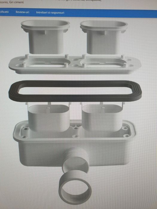 Cadita de dus compozit 130x90 cm, cu strat antiderapant, gri antracit