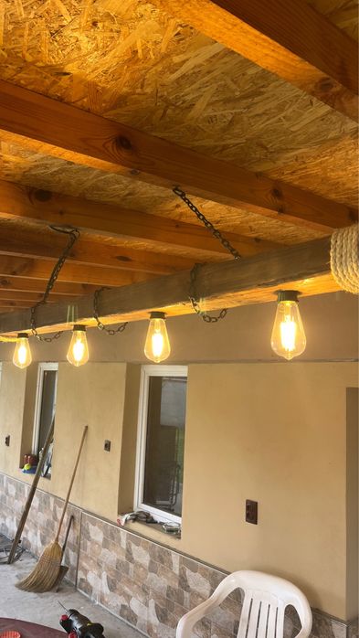 Дървени полилей различни видове