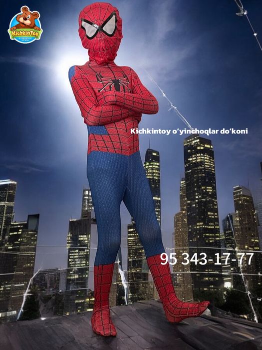 Человек паук костюм 100,130,160,180см O’rgimchak odam formasi
