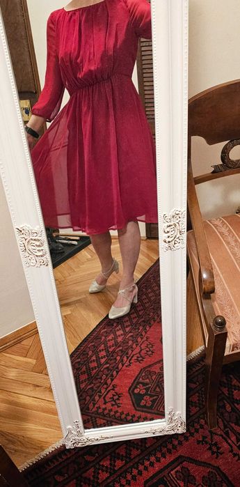 Rochie eleganta dama culoare burgund