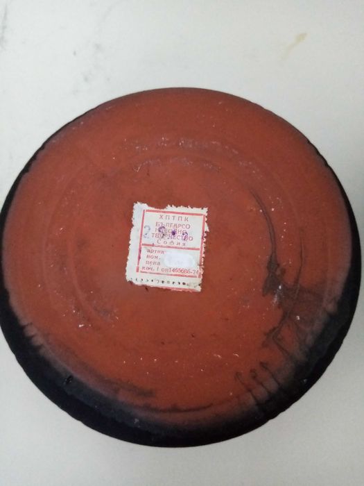 Керамичен чер комплект/ваза и фруктиера/, стъклена фруктиера.