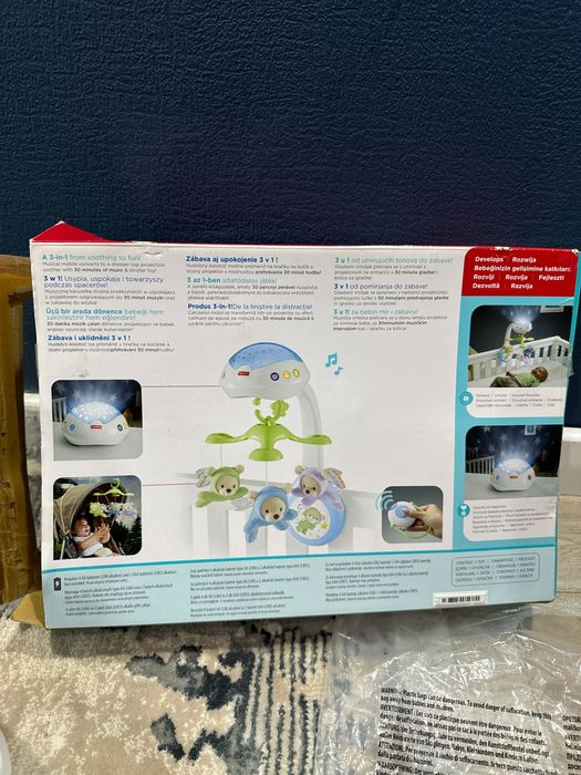 Мобиль,проектор,ночник белый шум Fisher price и коврик для фотосессии