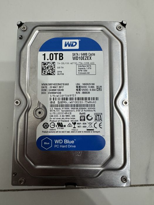 HDD WD 1TB, Segate 2TB/ SSD Adata 1Tb, Kingston 480gb