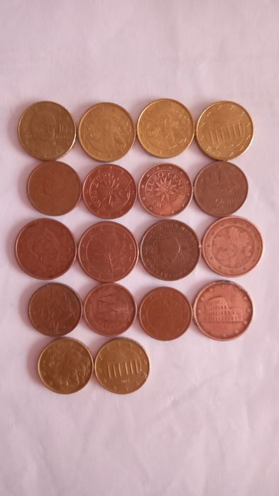 Monede euro cent din 2002 și 2008
