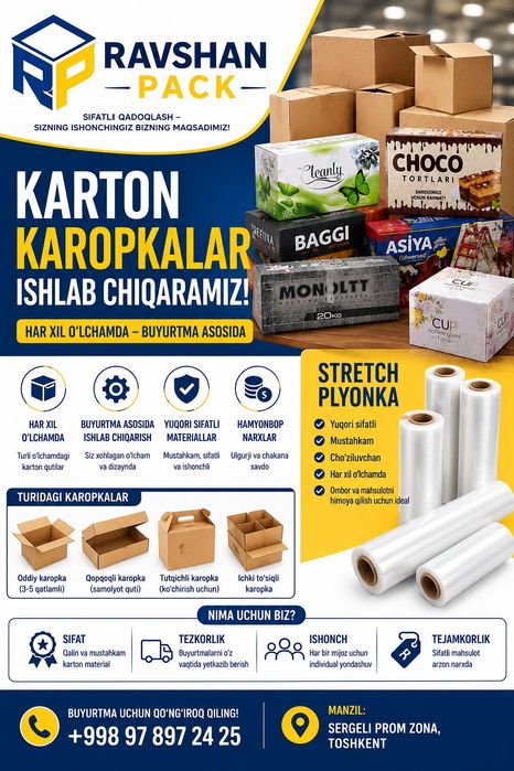 Gofra karobka /qogʼoz quti